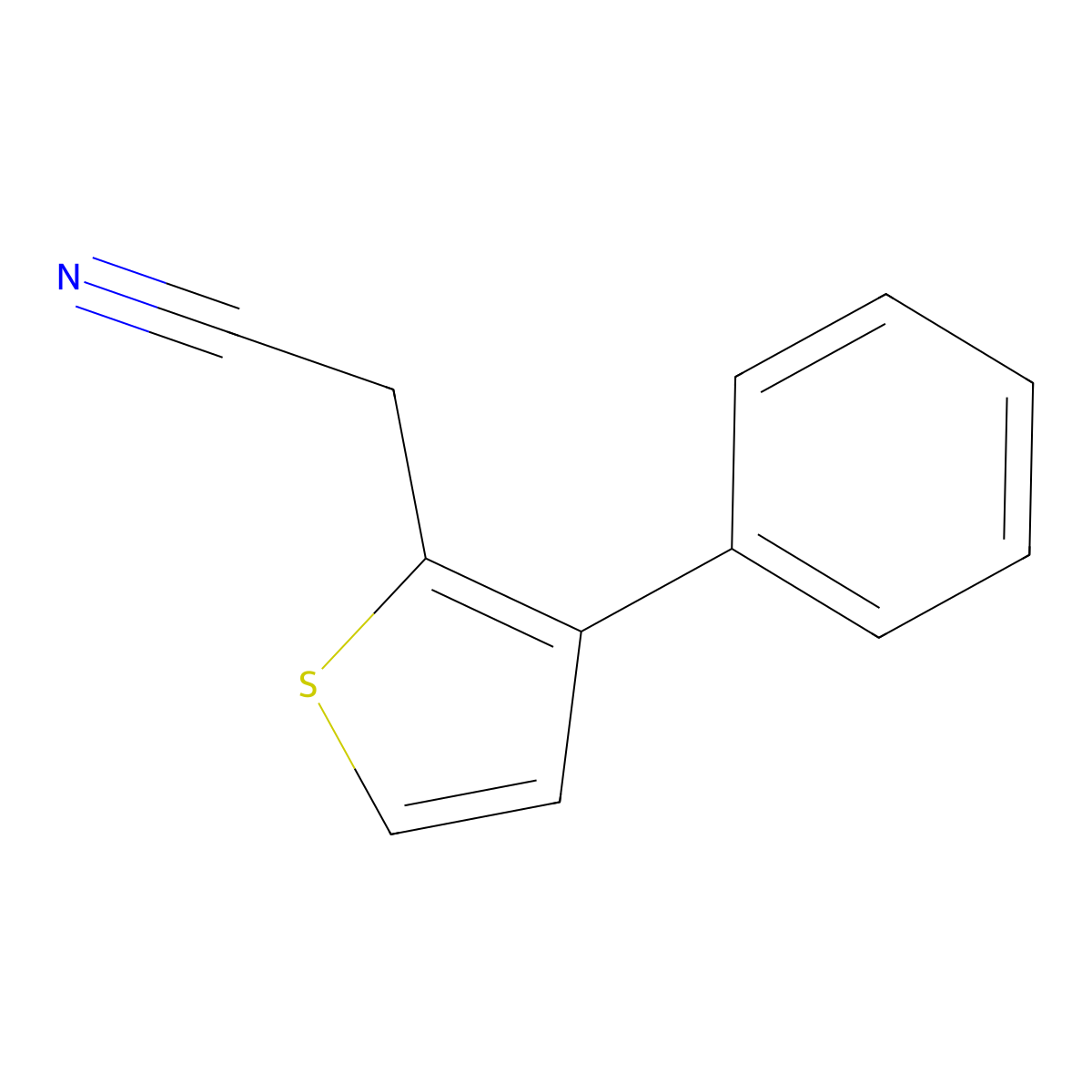 (3-Phenylthiophen-2-yl)acetonitrile molecular structure, CAS 62404-44-8