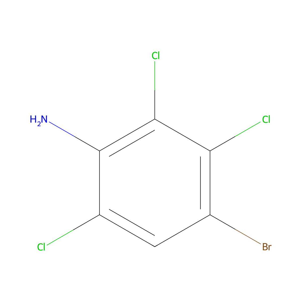 4-Bromo-2,3,6-trichloroaniline molecular structure, CAS 62406-67-1
