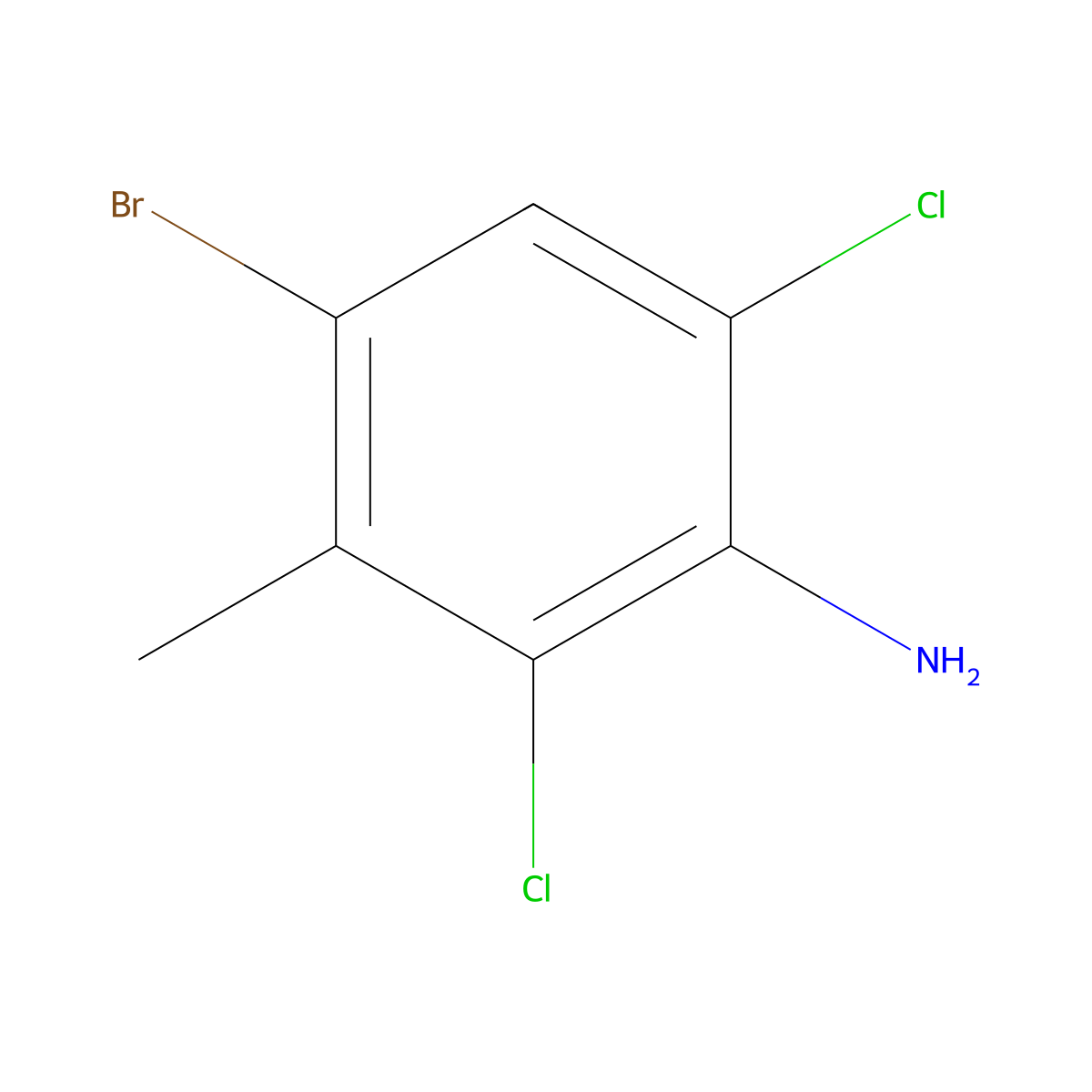 4-Bromo-2,6-dichloro-3-methylaniline molecular structure, CAS 62406-68-2