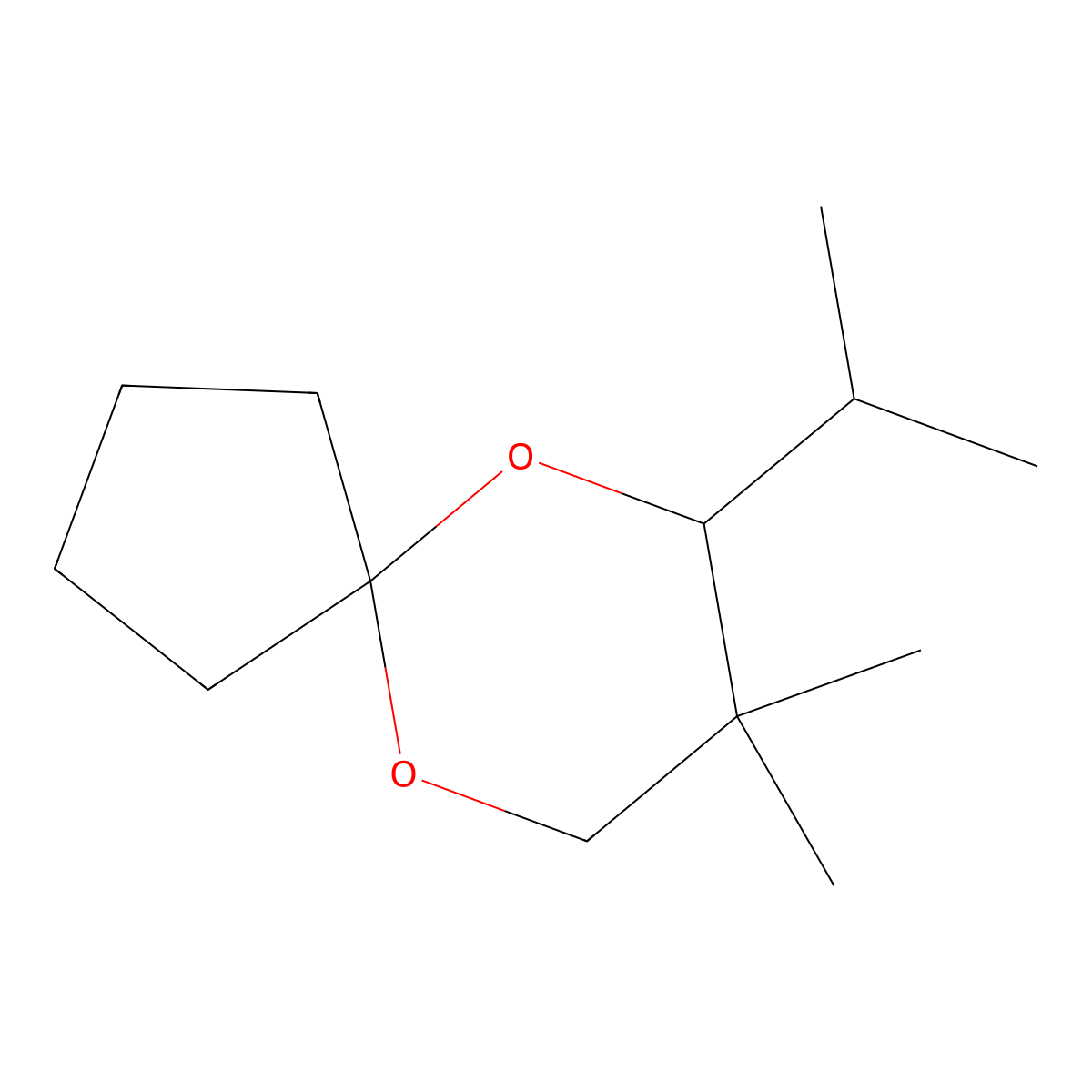 6,10-Dioxaspiro[4.5]decane, 8,8-dimethyl-7-(1-methylethyl)- molecular structure, CAS 62406-73-9