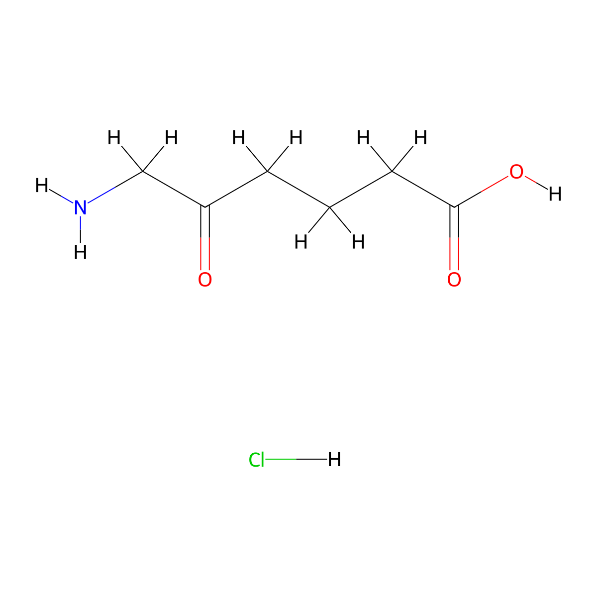 6-Amino-5-oxohexanoic acid hydrochloride molecular structure, CAS 62409-52-3