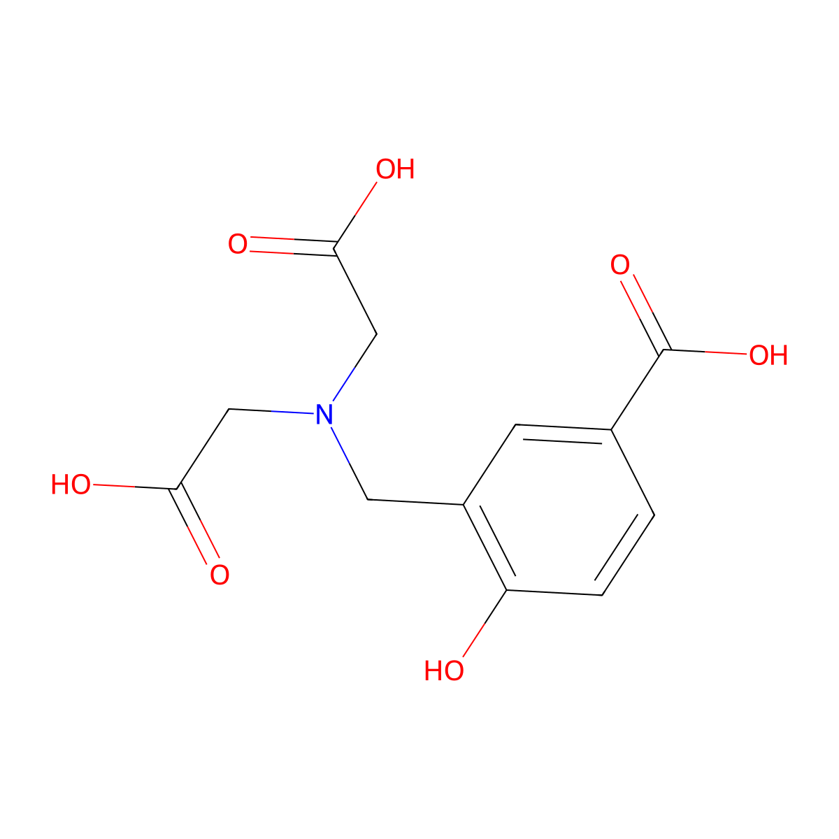 3-{[Bis(carboxymethyl)amino]methyl}-4-hydroxybenzoic acid molecular structure, CAS 62409-64-7