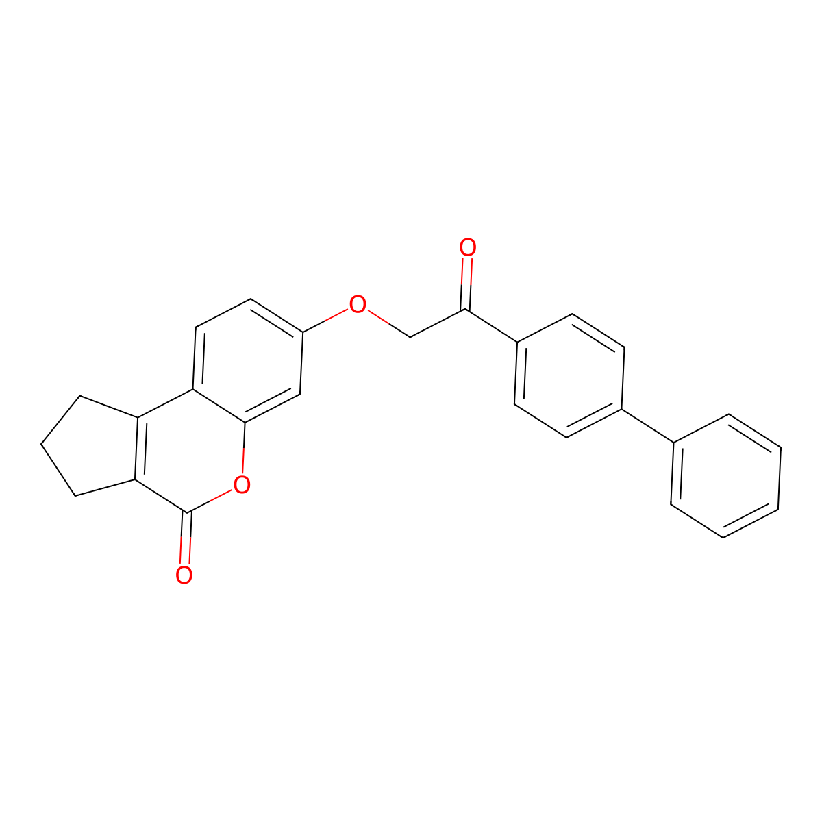 7-[2-oxo-2-(4-phenylphenyl)ethoxy]-2,3-dihydro-1H-cyclopenta[c]chromen-4-one molecular structure, CAS 6241-44-7