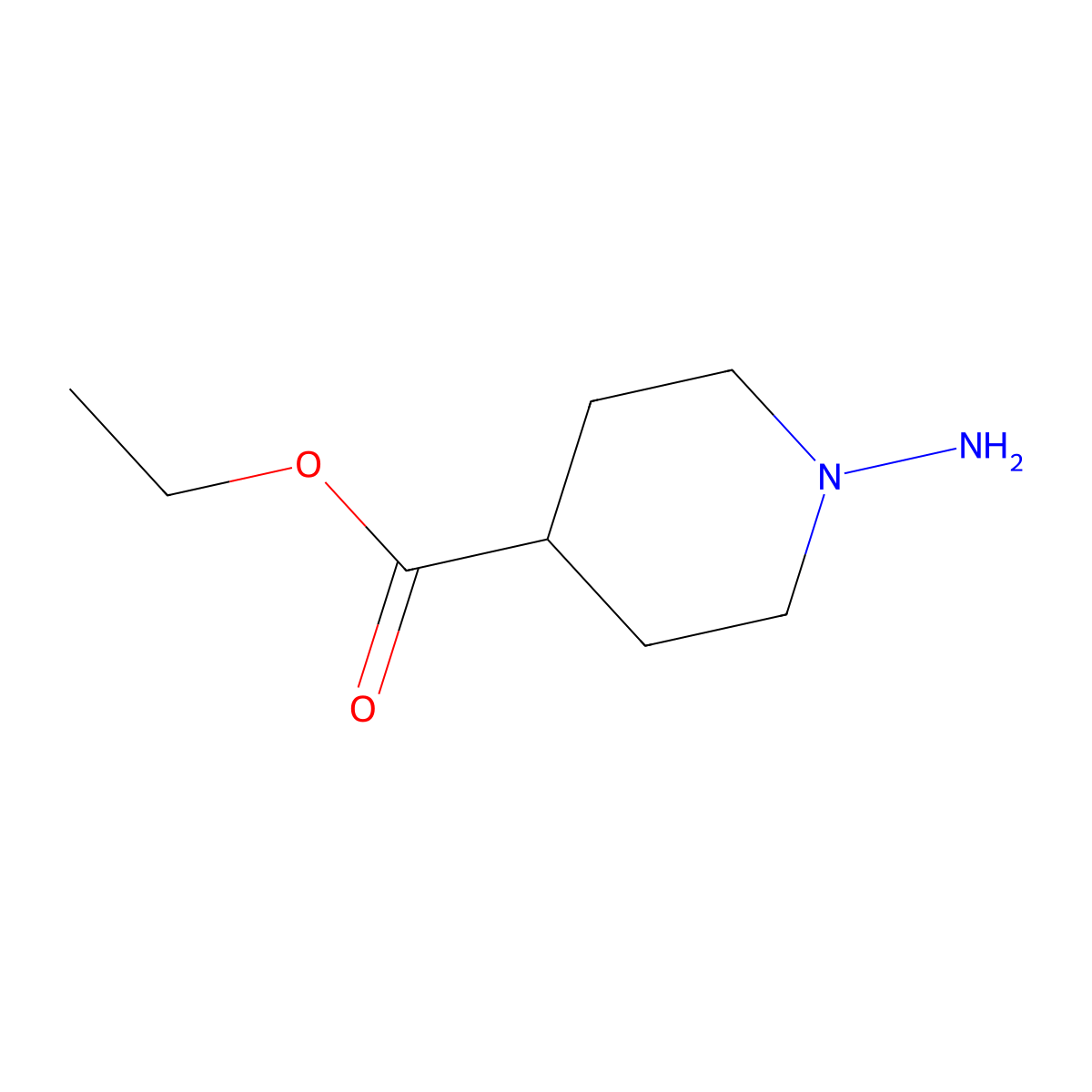 Ethyl 1-aminopiperidine-4-carboxylate molecular structure, CAS 6241-81-2
