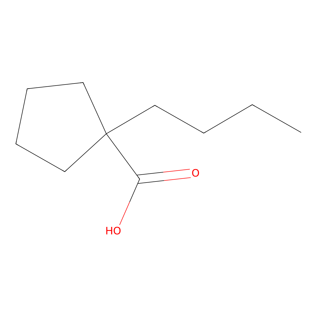 1-Butylcyclopentane-1-carboxylic acid molecular structure, CAS 62410-33-7