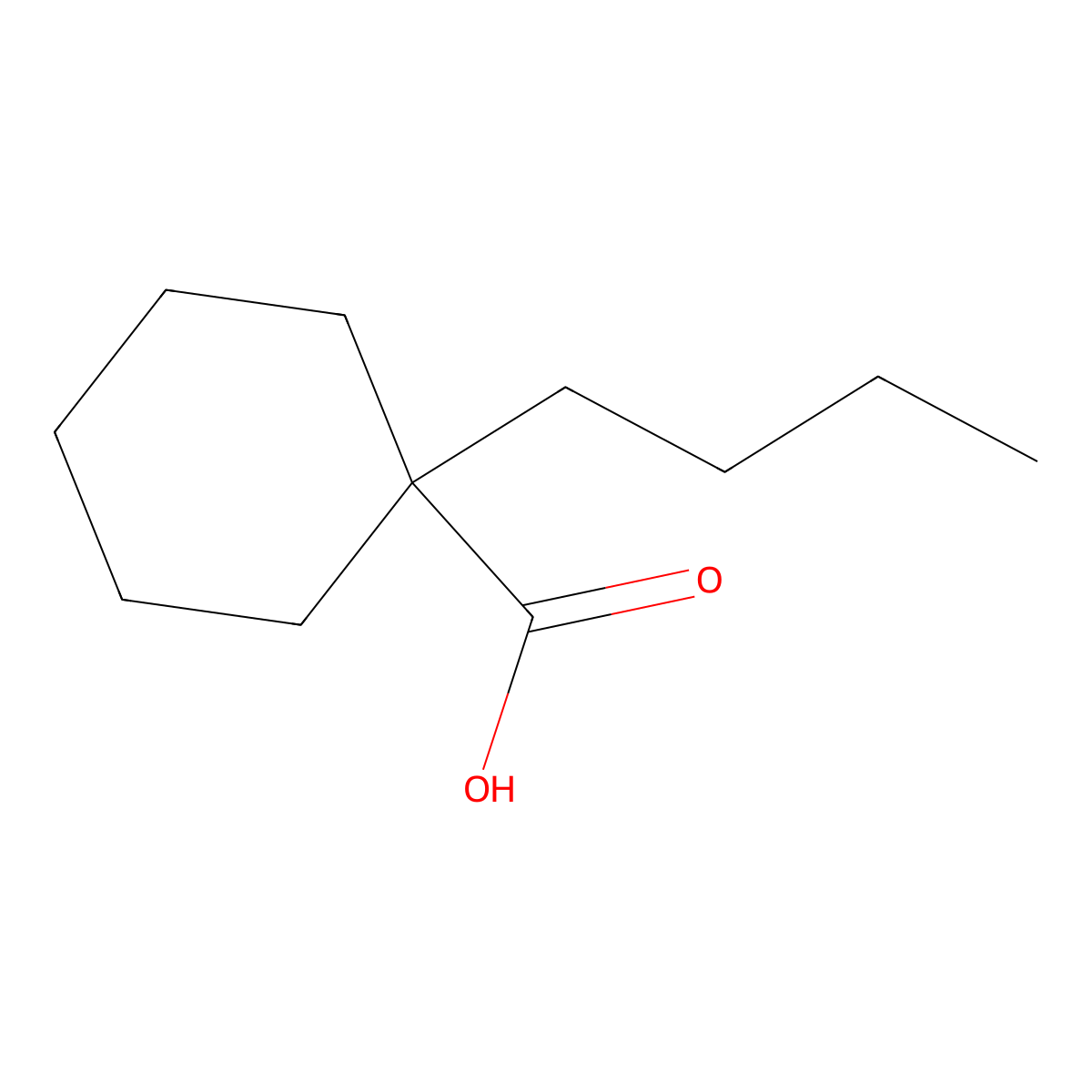 1-Butylcyclohexane-1-carboxylic acid molecular structure, CAS 62410-48-4