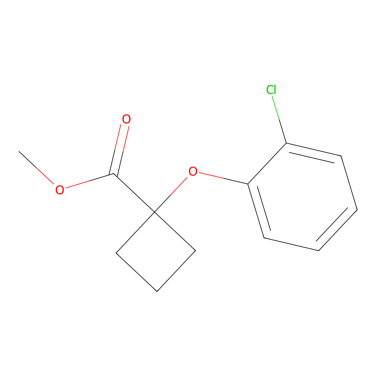 Methyl 1-(2-chlorophenoxy)cyclobutane-1-carboxylate molecular structure, CAS 62410-67-7