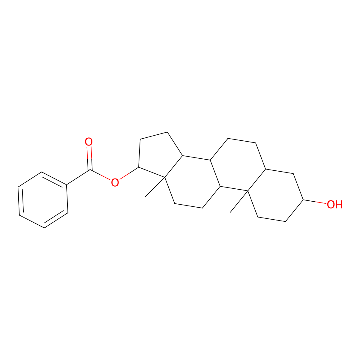 3-Hydroxyandrostan-17-yl benzoate molecular structure, CAS 6242-26-8