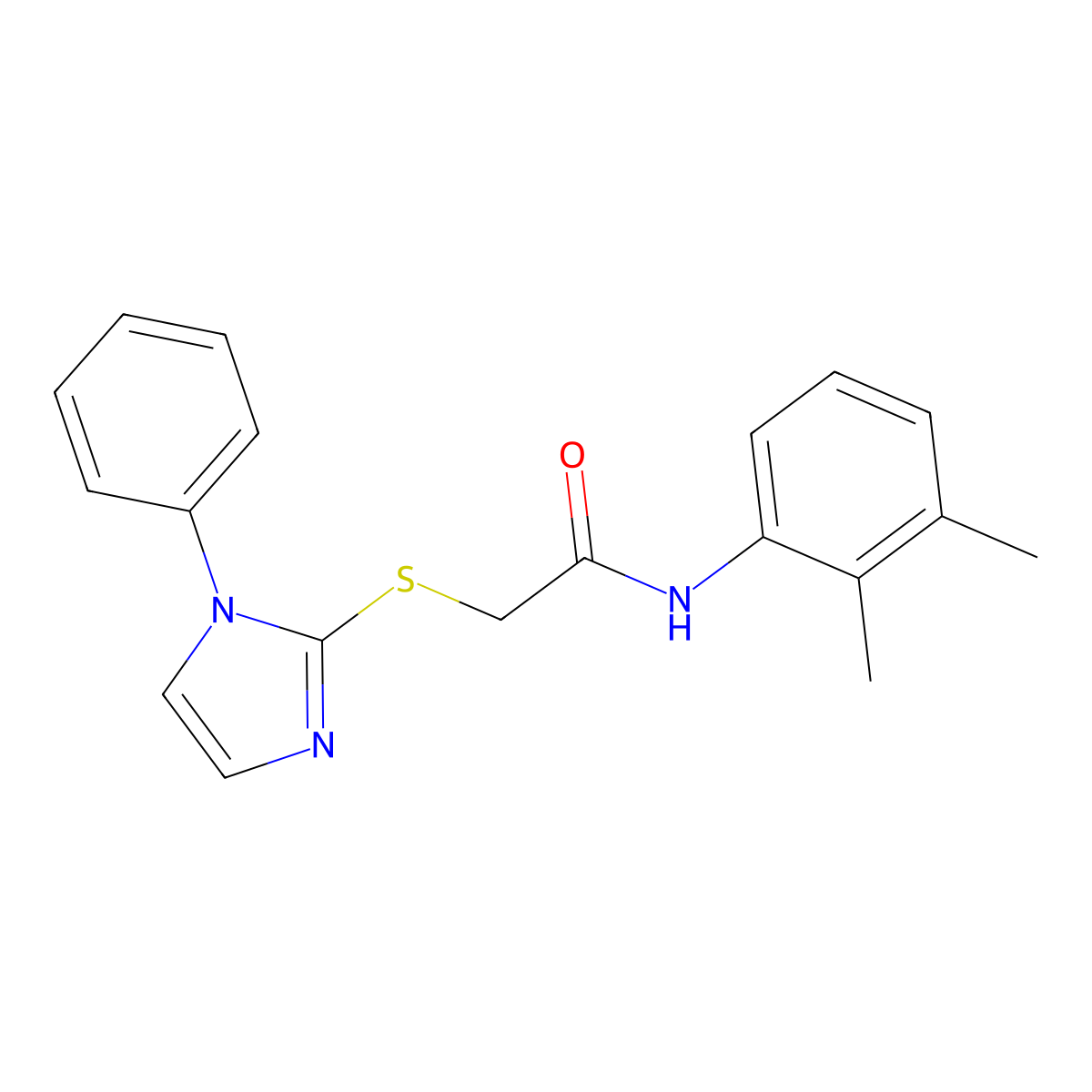 N-(2,3-Dimethylphenyl)-2-[(1-phenyl-1H-imidazol-2-YL)sulfanyl]acetamide molecular structure, CAS 6242-76-8