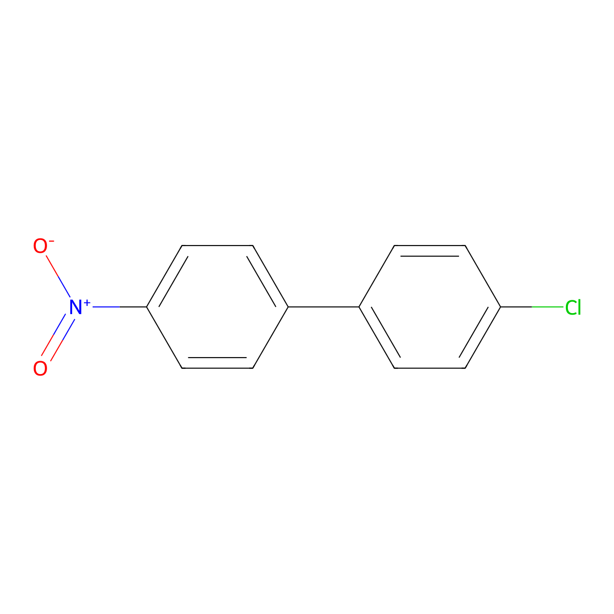 4-Chloro-4'-nitro-1,1'-biphenyl molecular structure, CAS 6242-97-3