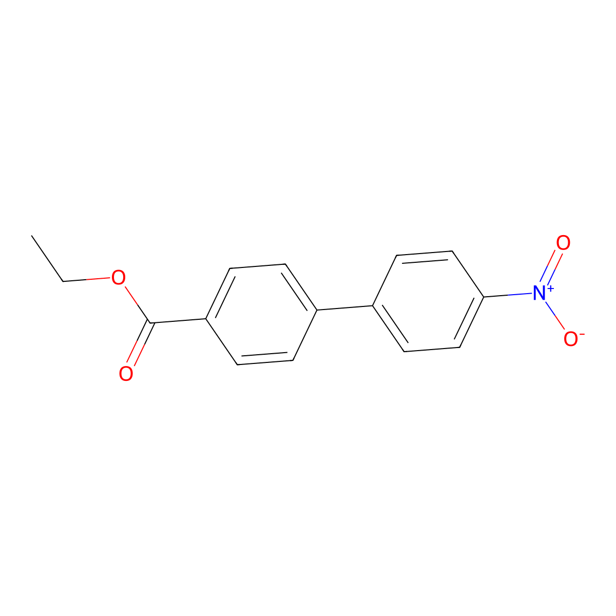 Ethyl 4-(4-nitrophenyl)benzoate molecular structure, CAS 6242-99-5