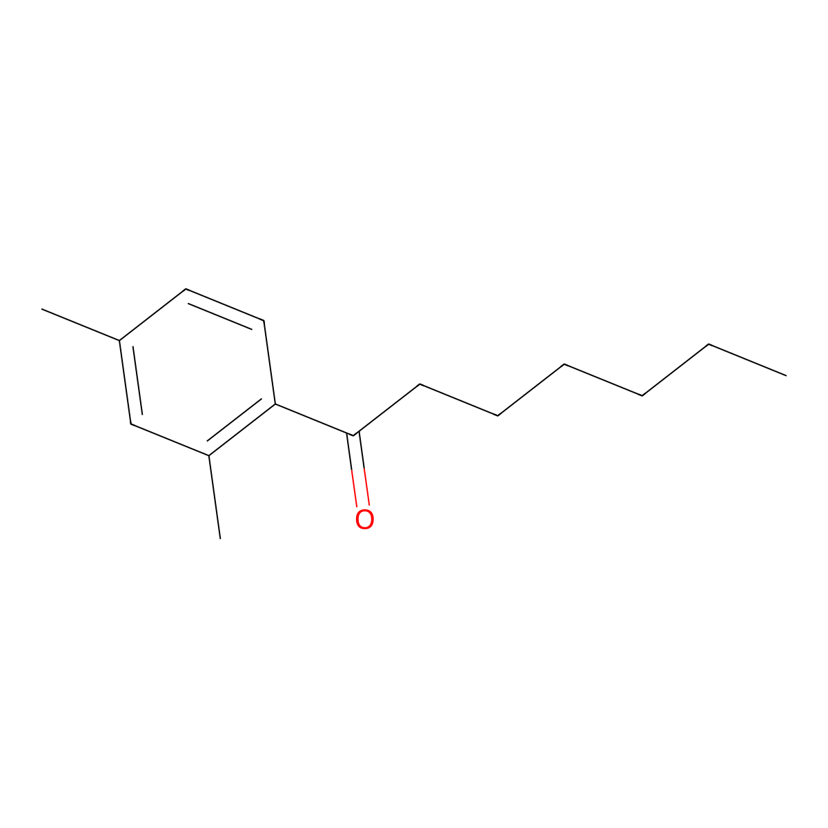 1-(2,4-Dimethylphenyl)heptan-1-one molecular structure, CAS 624286-48-2