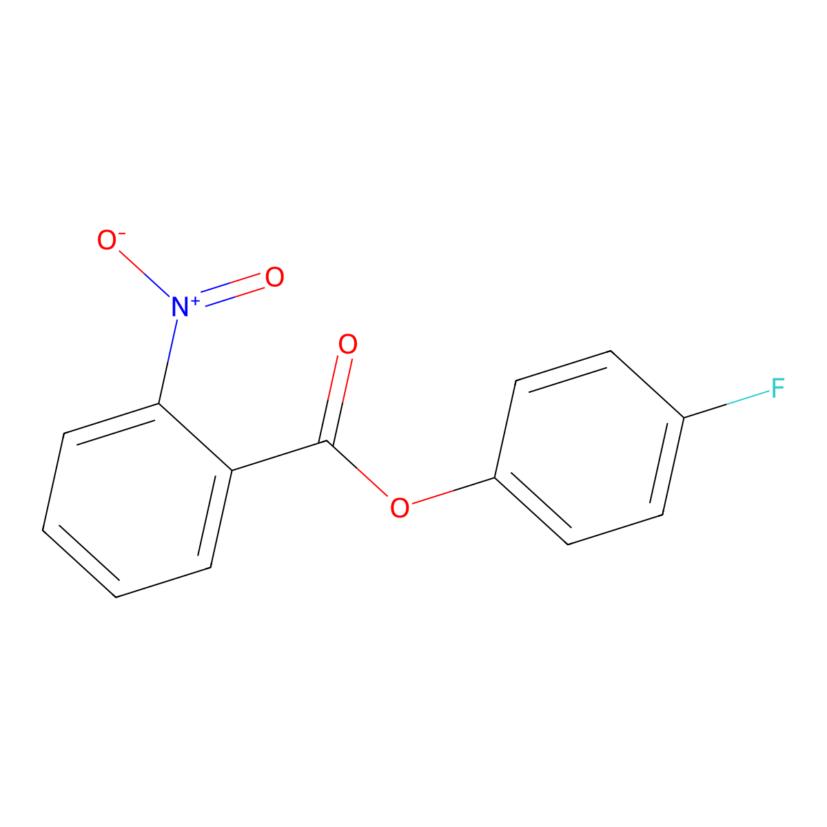 4-Fluorophenyl 2-nitrobenzoate molecular structure, CAS 62433-22-1