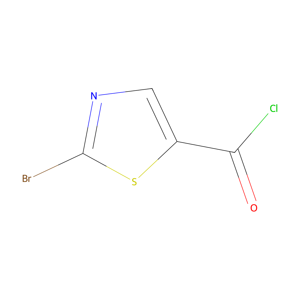2-Bromo-1,3-thiazole-5-carbonyl chloride molecular structure, CAS 62435-93-2