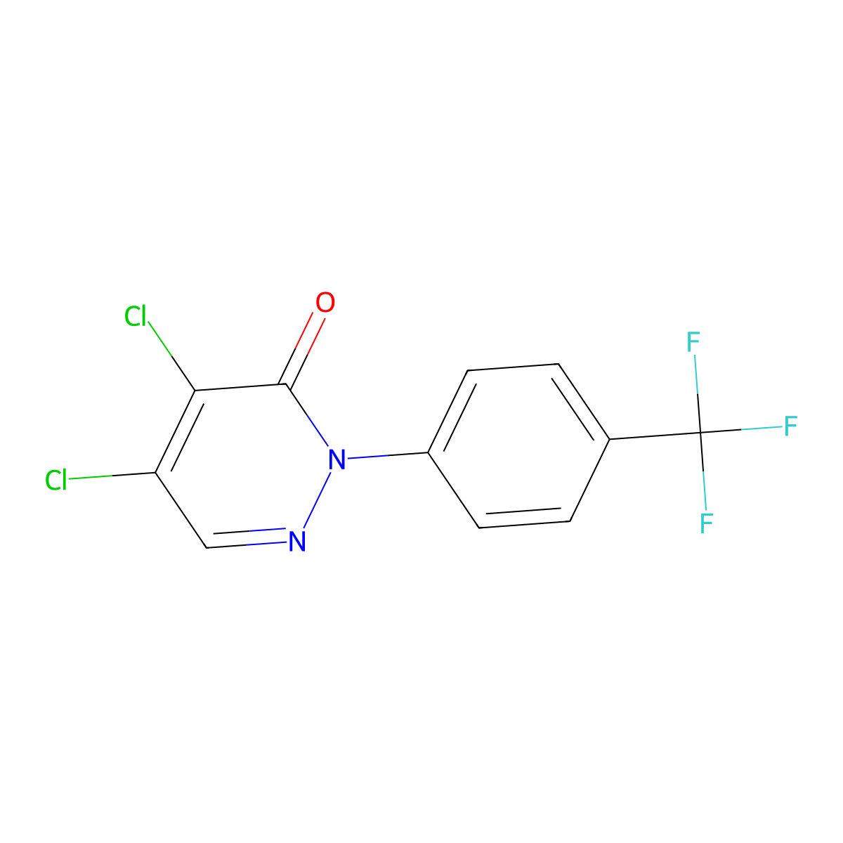 4,5-Dichloro-2-(4-(trifluoromethyl)phenyl)pyridazin-3(2H)-one molecular structure, CAS 62436-07-1