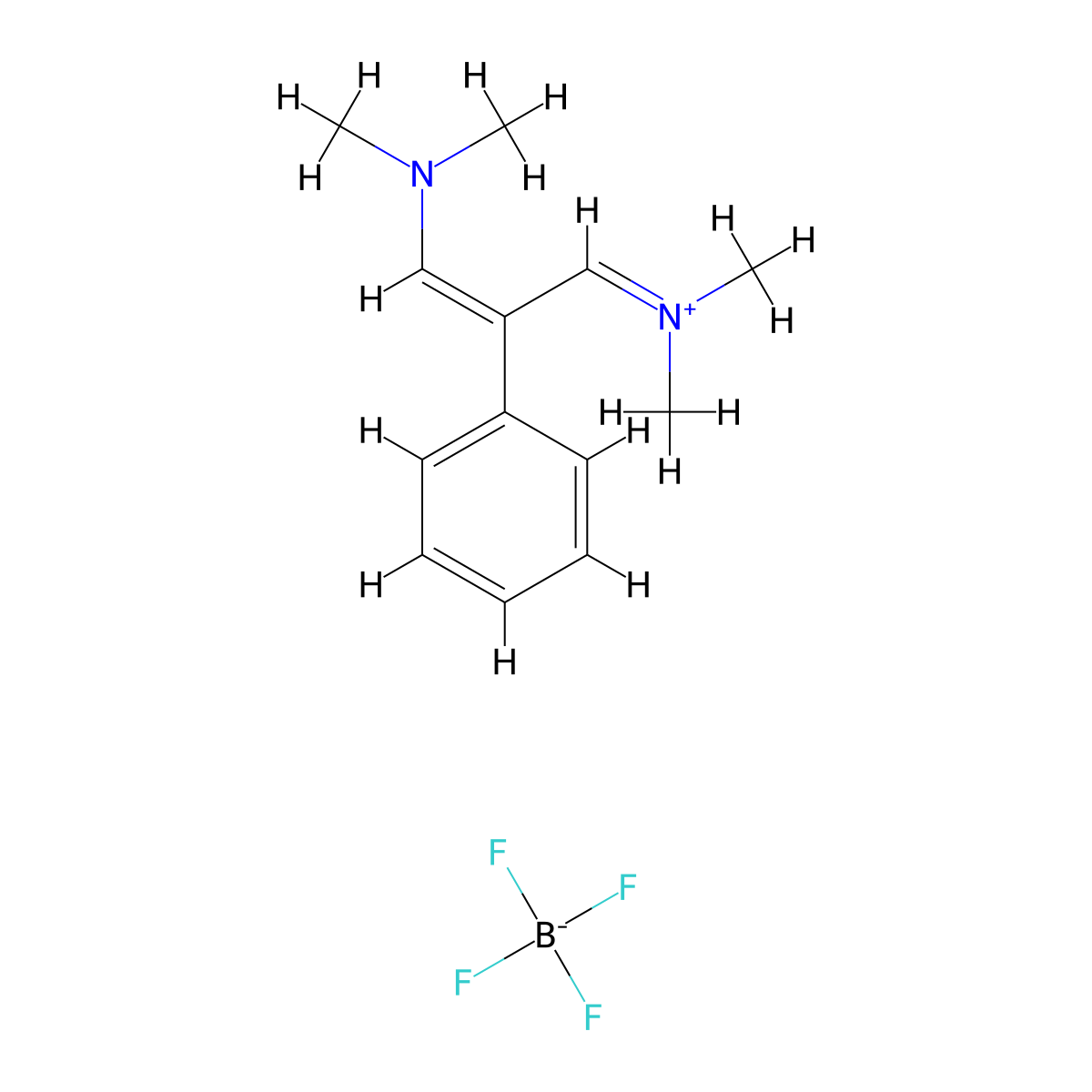 2-Phenyl-1,3-bis(dimethylamino)trimethinium tetrafluoroborate molecular structure, CAS 62439-20-7