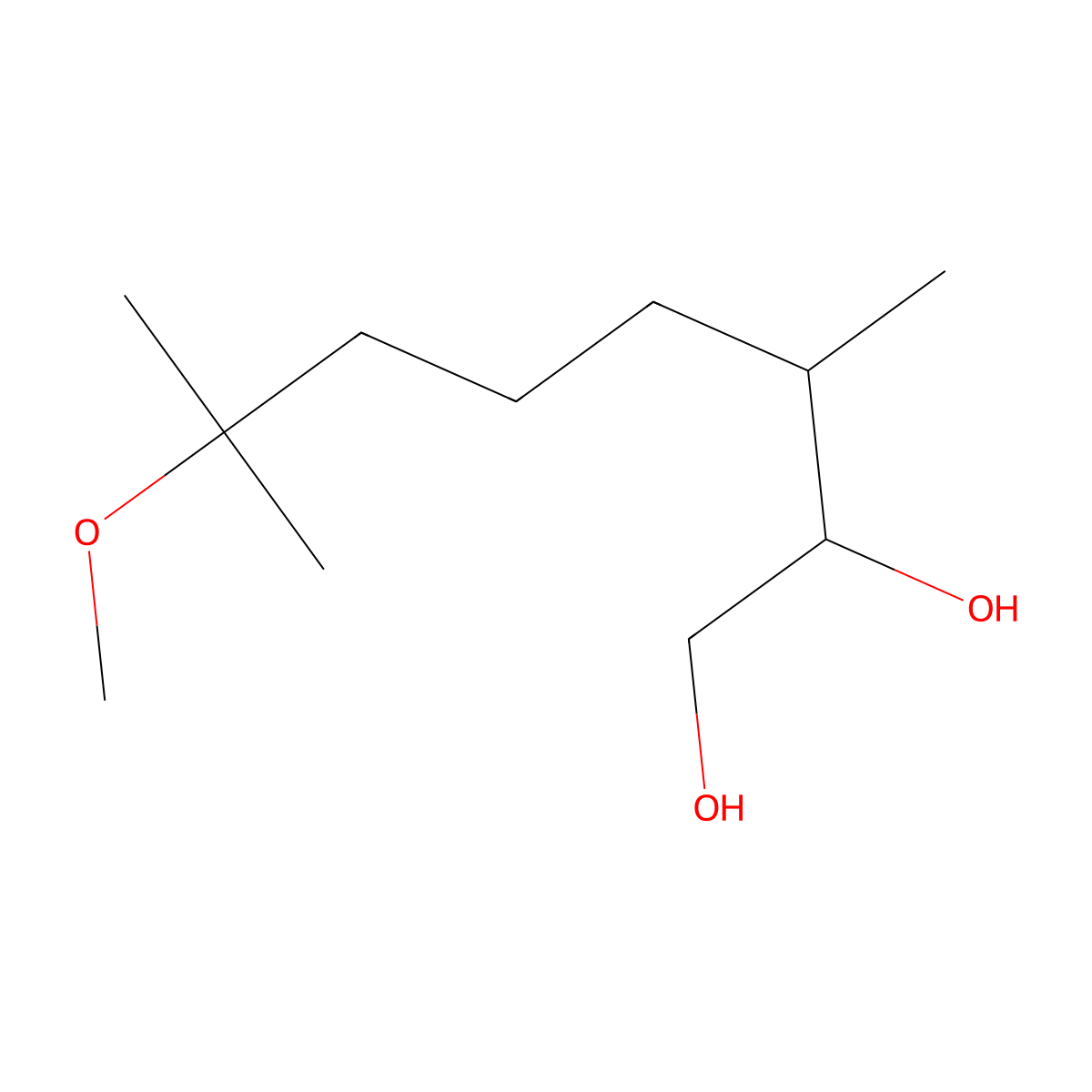 1,2-Octanediol, 7-methoxy-3,7-dimethyl- molecular structure, CAS 62439-40-1