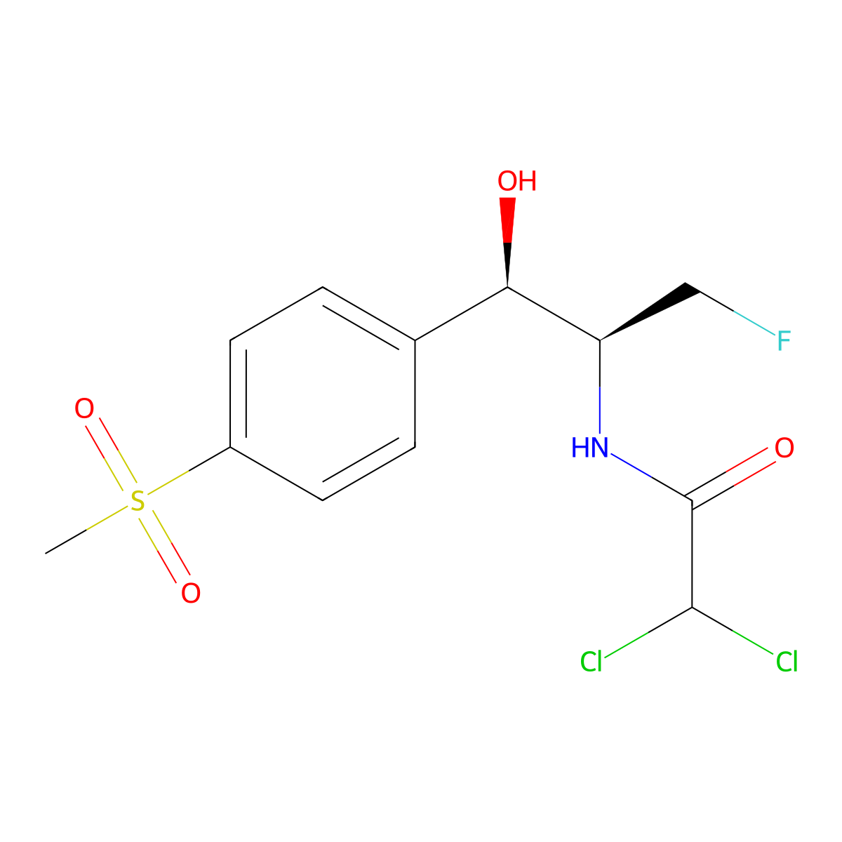 Florfenicol molecular structure, CAS 62439-41-2