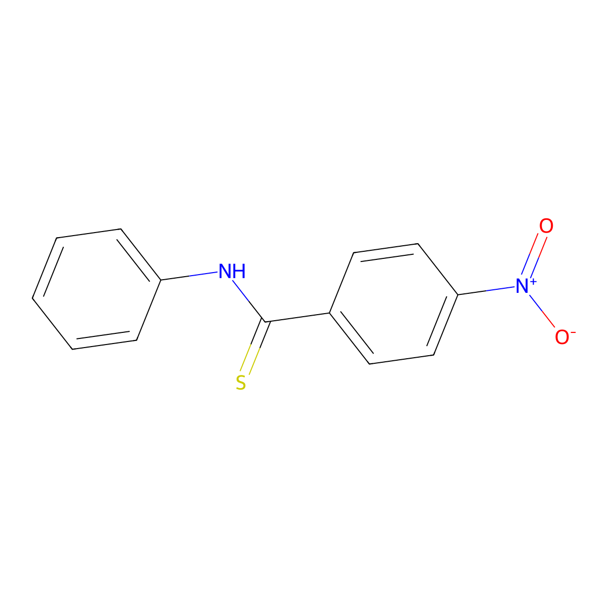 Benzenecarbothioamide, 4-nitro-N-phenyl- molecular structure, CAS 6244-77-5