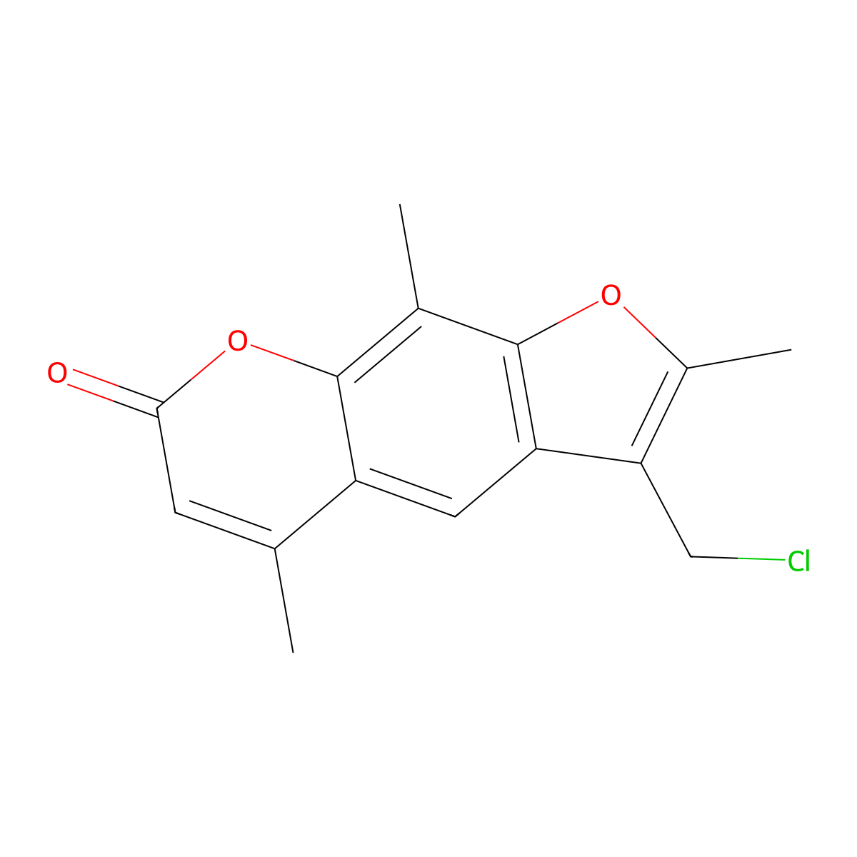 3-(Chloromethyl)-2,5,9-trimethyl-7H-furo(3,2-g)chromen-7-one molecular structure, CAS 62442-57-3
