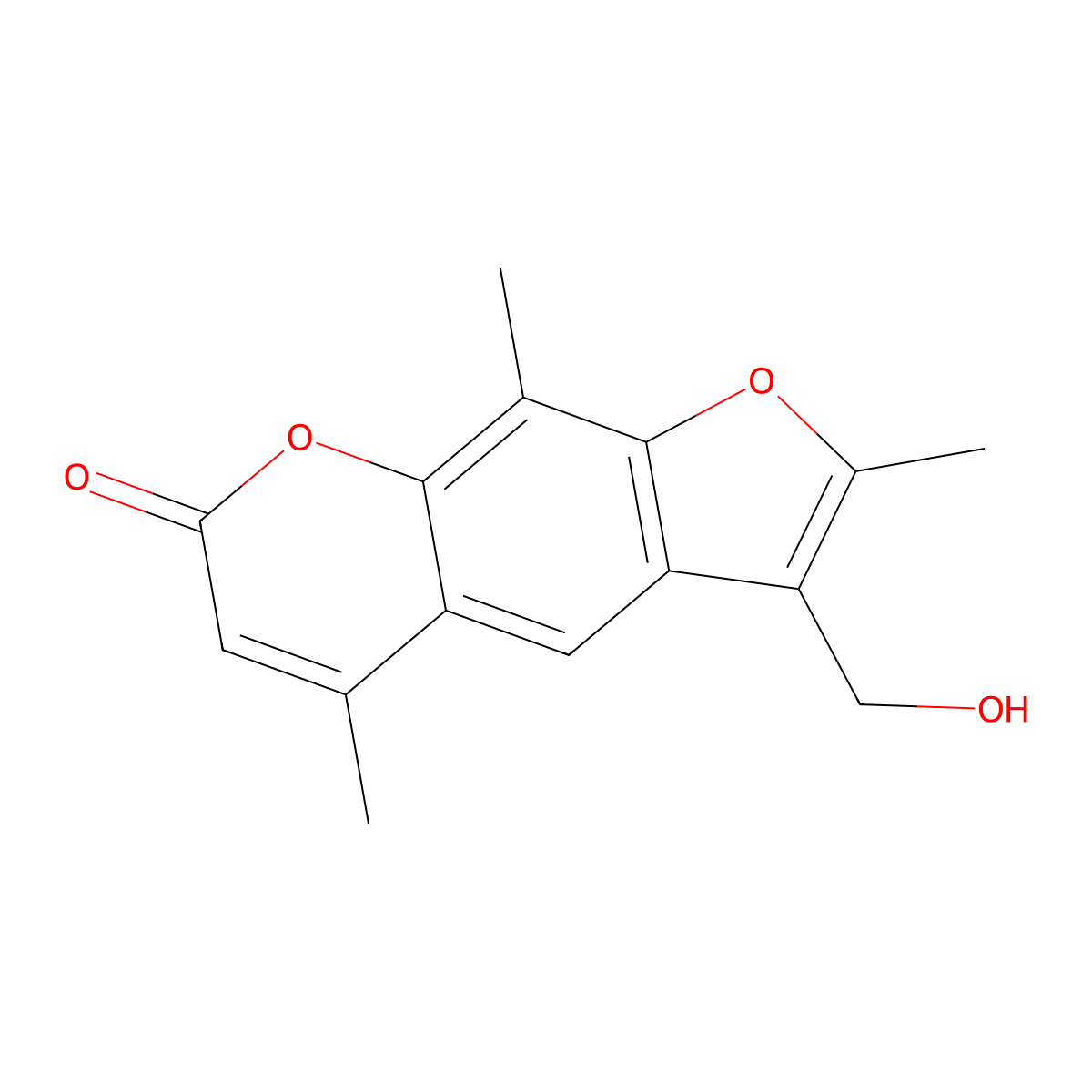 Hydroxymethyltrioxsalen molecular structure, CAS 62442-59-5