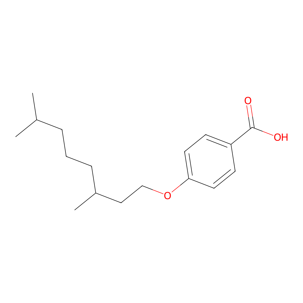 4-[(3,7-Dimethyloctyl)oxy]benzoic acid molecular structure, CAS 62443-22-5