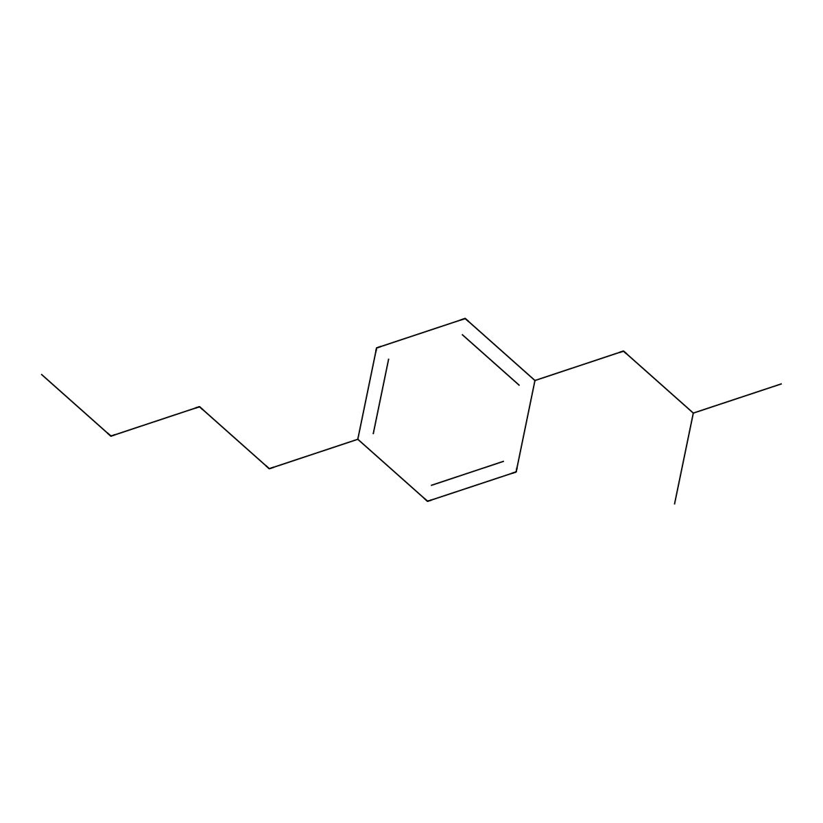 Benzene, 1-butyl-4-(2-methylpropyl) molecular structure, CAS 62449-91-6