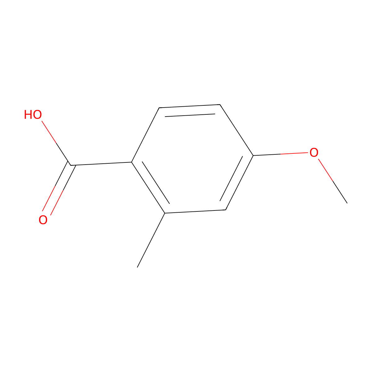 4-Methoxy-2-methylbenzoic acid molecular structure, CAS 6245-57-4