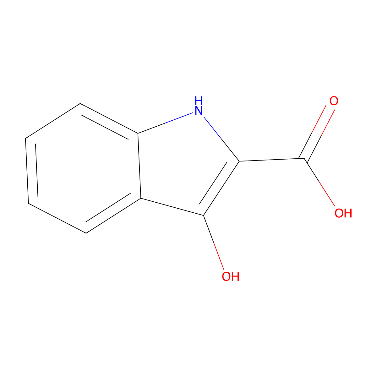 3-Hydroxy-1H-indole-2-carboxylic acid molecular structure, CAS 6245-93-8