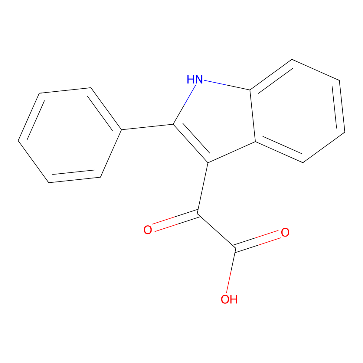 2-oxo-2-(2-phenyl-1H-indol-3-yl)acetic acid molecular structure, CAS 62454-49-3