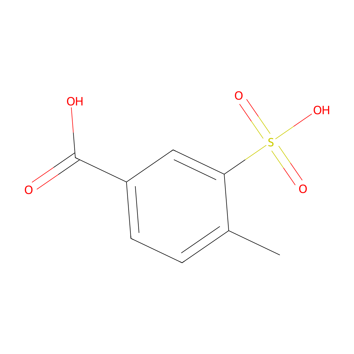 4-Methyl-3-sulfobenzoic acid molecular structure, CAS 62454-72-2