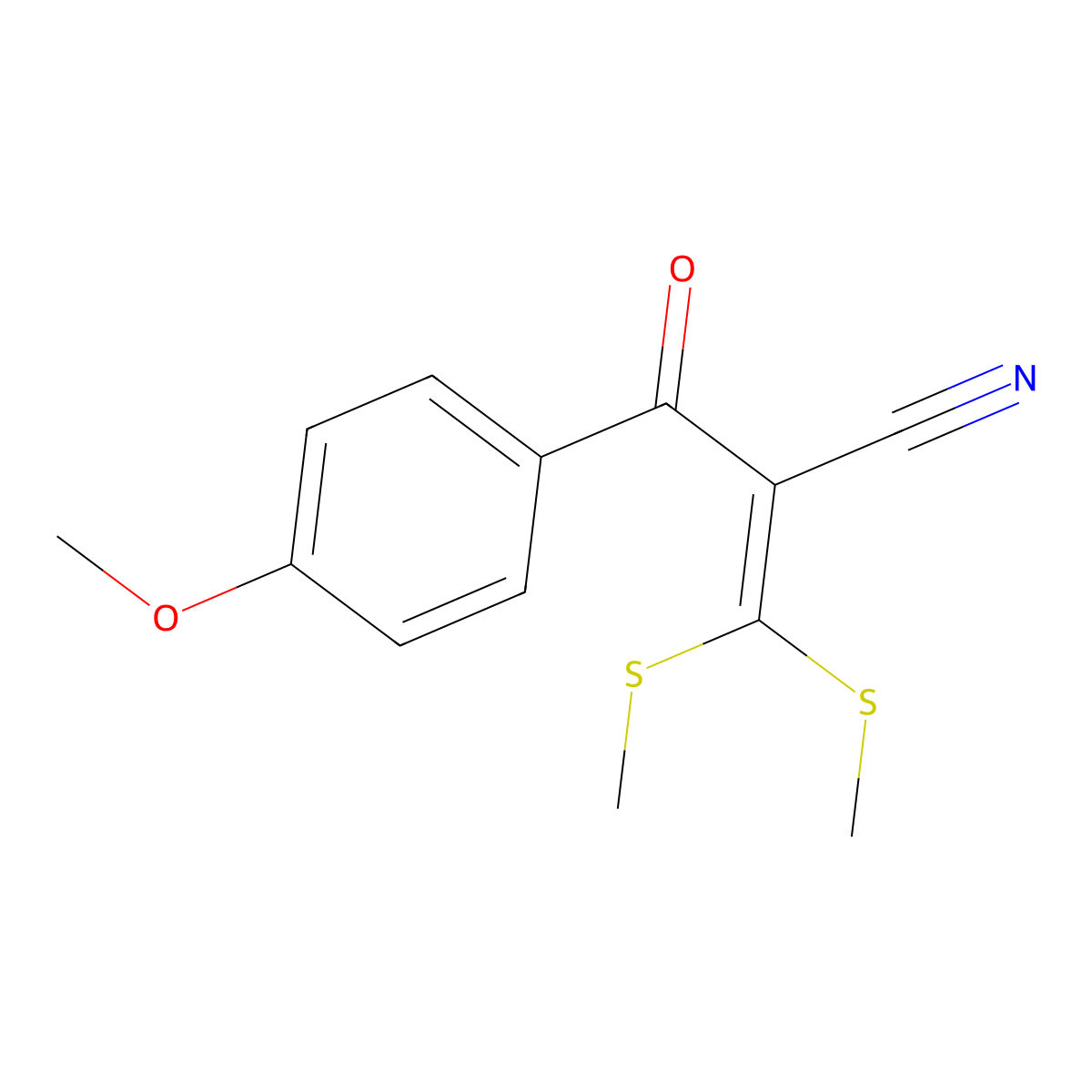 2-(4-Methoxybenzoyl)-3,3-di(methylthio)acrylonitrile molecular structure, CAS 62455-63-4