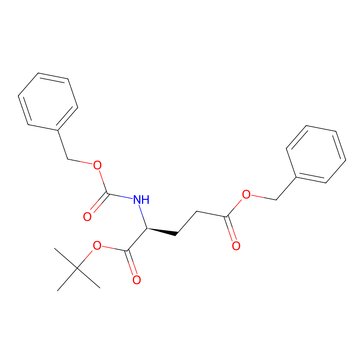 5-benzyl 1-(tert-butyl) ((benzyloxy)carbonyl)-L-glutamate molecular structure, CAS 62457-19-6