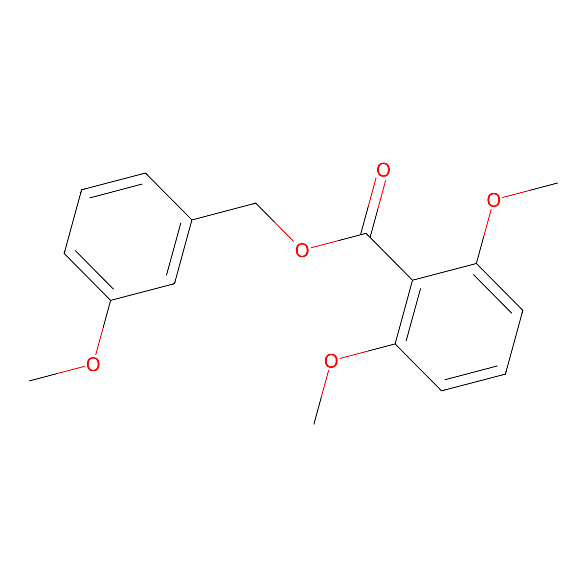 Benzoic acid, 2,6-dimethoxy-, (3-methoxyphenyl)methyl ester molecular structure, CAS 62458-50-8