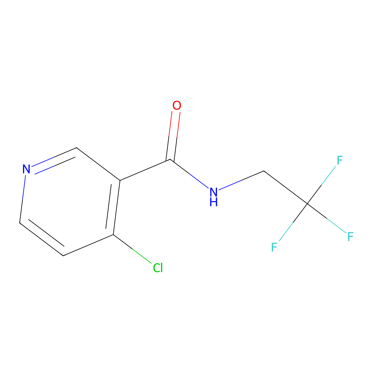 4-Chloro-N-(2,2,2-trifluoroethyl)pyridine-3-carboxamide molecular structure, CAS 62458-83-7