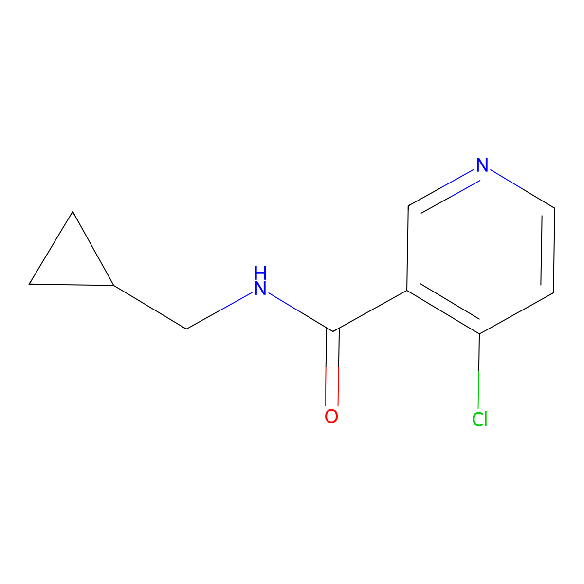 4-Chloro-N-(cyclopropylmethyl)pyridine-3-carboxamide molecular structure, CAS 62458-86-0