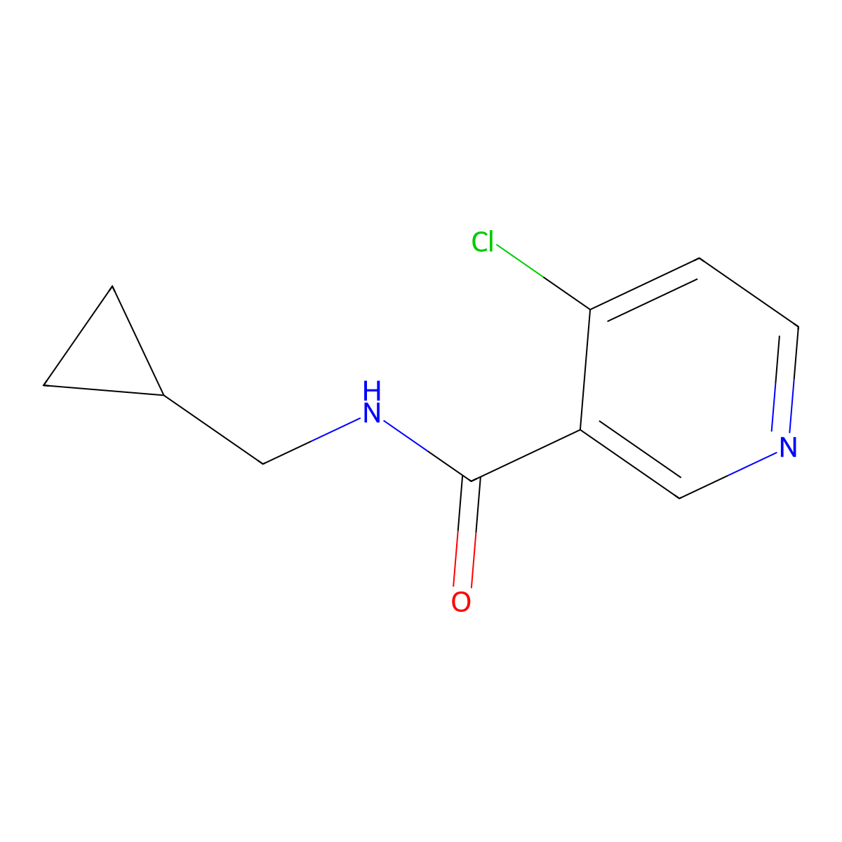4-Chloro-N-(cyclopropylmethyl)pyridine-3-carboxamide molecular structure, CAS 62458-86-0