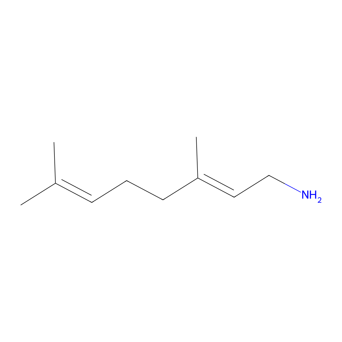 (2E)-3,7-Dimethylocta-2,6-dien-1-amine molecular structure, CAS 6246-48-6