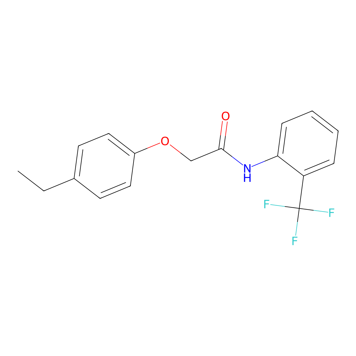 2-(4-Ethylphenoxy)-n-[2-(trifluoromethyl)phenyl]acetamide molecular structure, CAS 6246-51-1