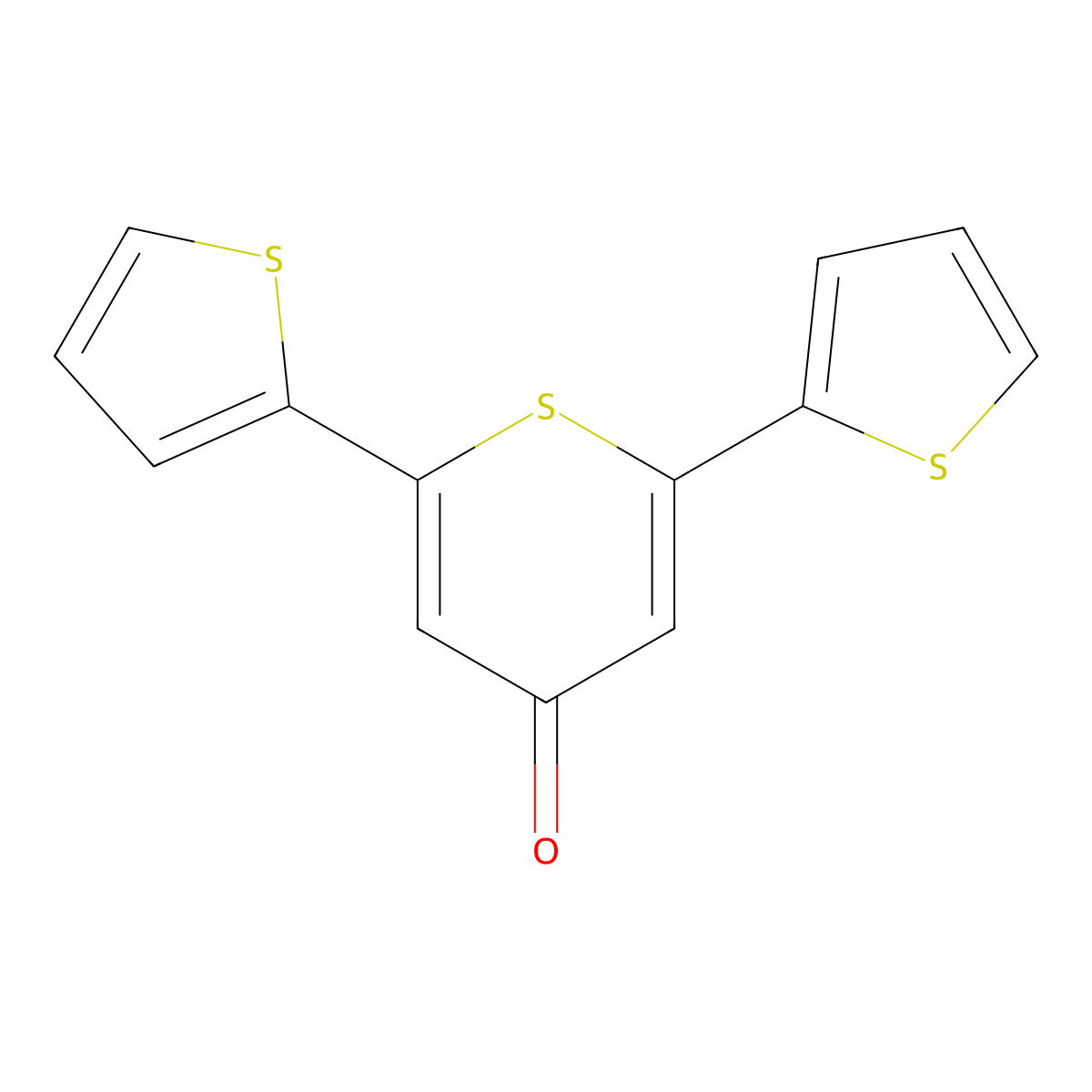 2,6-di(thiophen-2-yl)-4H-thiopyran-4-one molecular structure, CAS 62461-54-5
