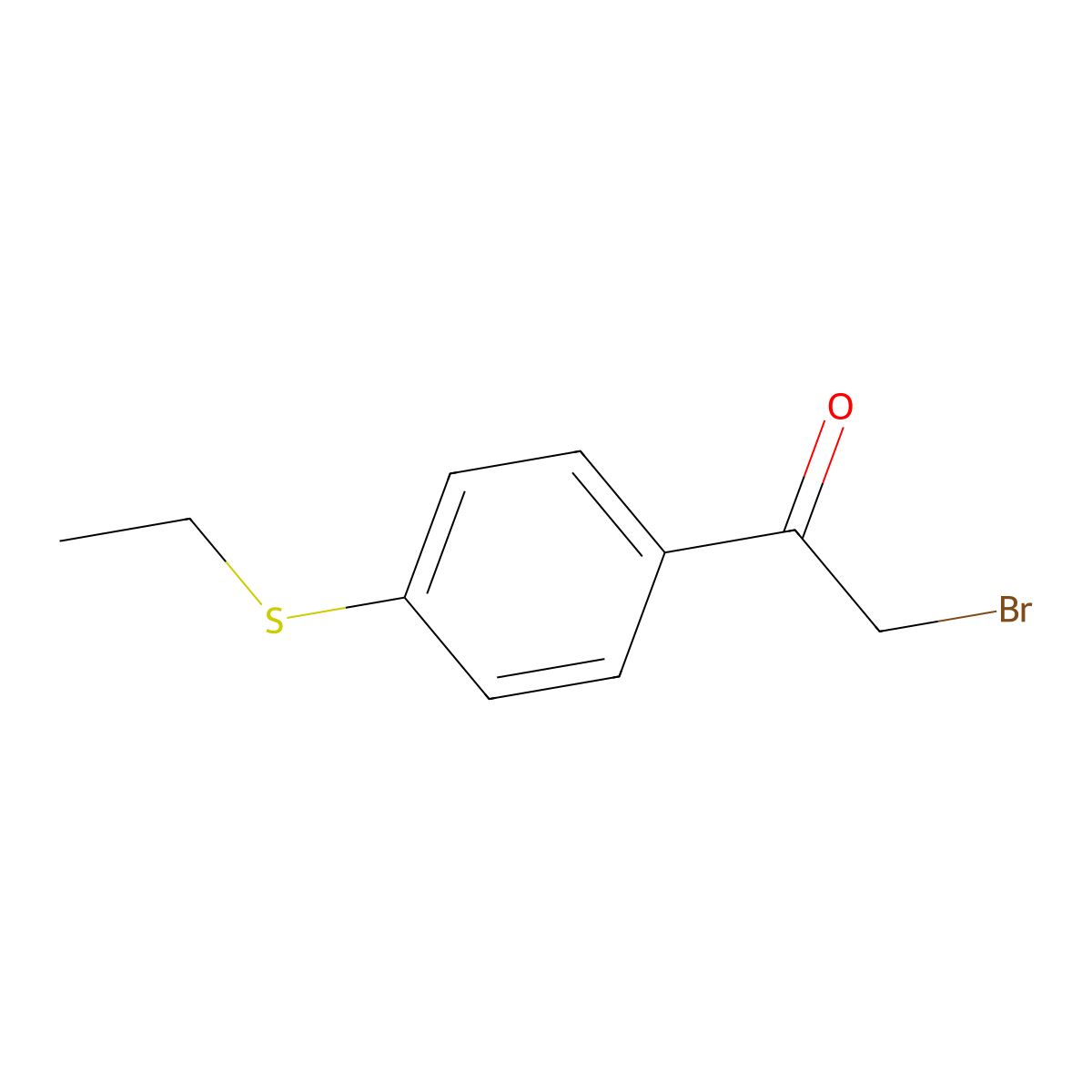 Ethanone, 2-bromo-1-[4-(ethylthio)phenyl]- molecular structure, CAS 62466-29-9