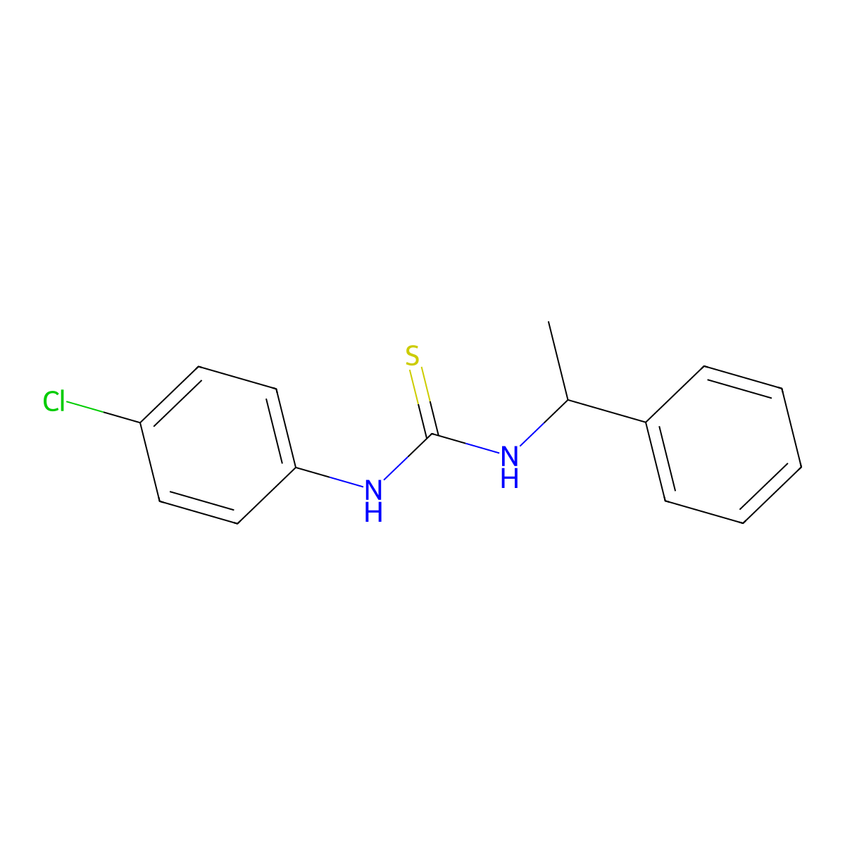 1-(4-Chlorophenyl)-3-(1-phenylethyl)thiourea molecular structure, CAS 62466-32-4