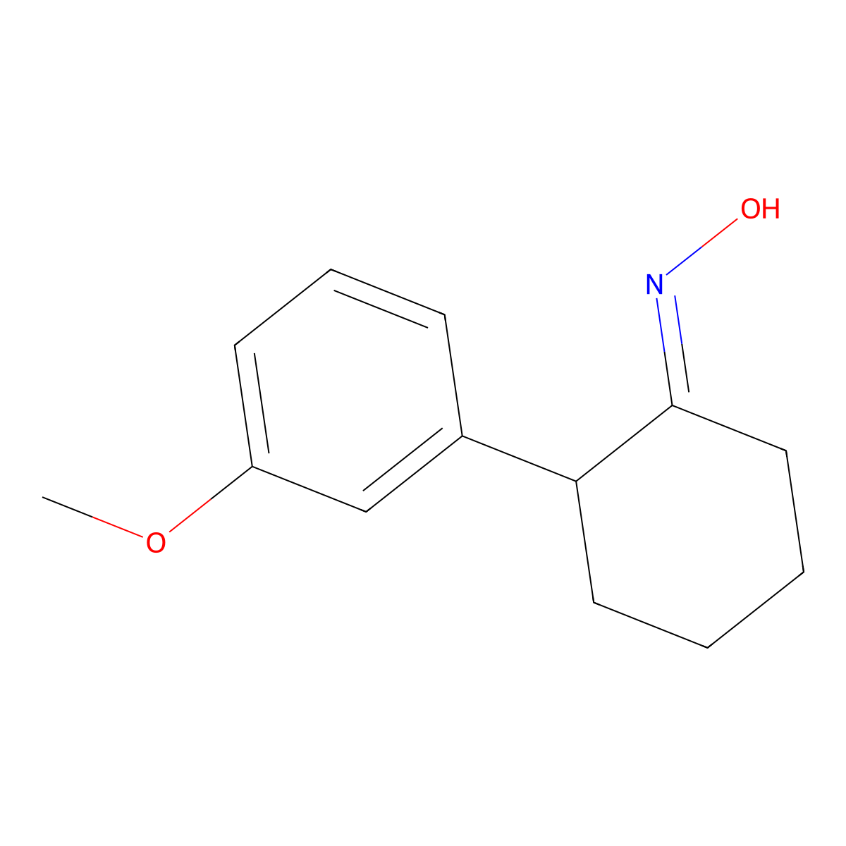Cyclohexanone, 2-(3-methoxyphenyl)-, oxime molecular structure, CAS 62467-43-0
