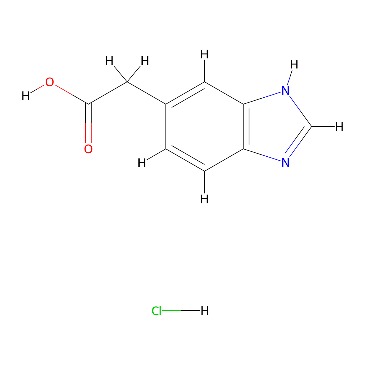 1H-Benzimidazole-5-acetic acid, monohydrochloride molecular structure, CAS 62468-12-6