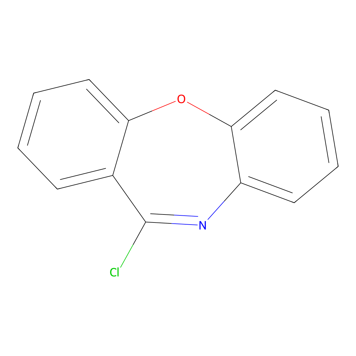 11-Chlorodibenzo[b,f][1,4]oxazepine molecular structure, CAS 62469-61-8