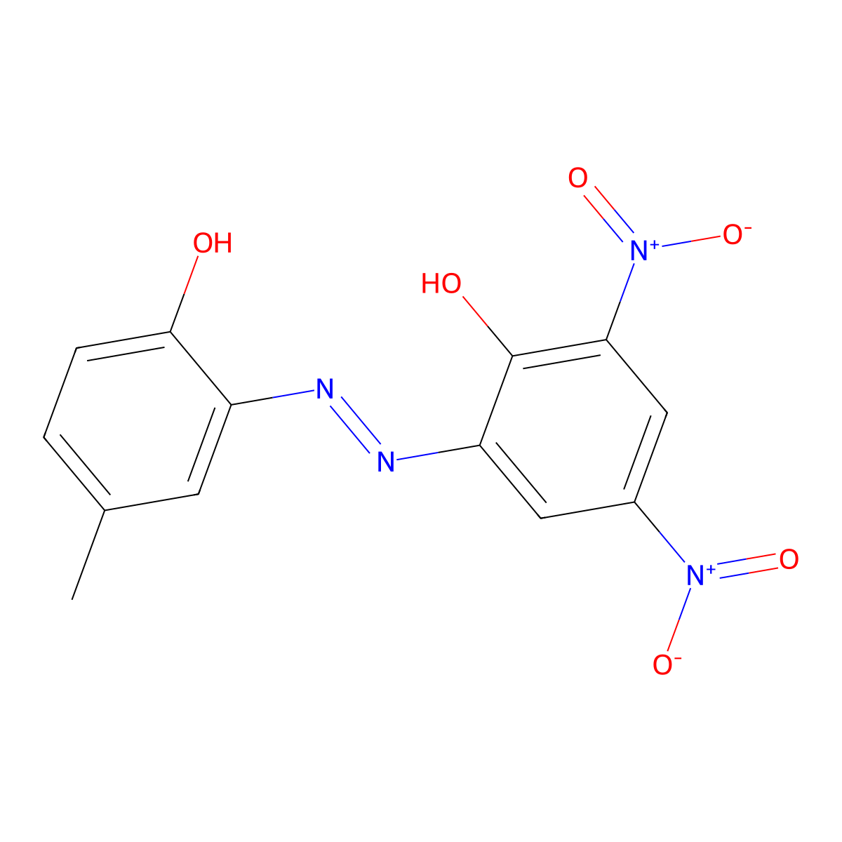 4,6-Dinitro-4'-methyl-2,2'-azodiphenol molecular structure, CAS 6247-28-5