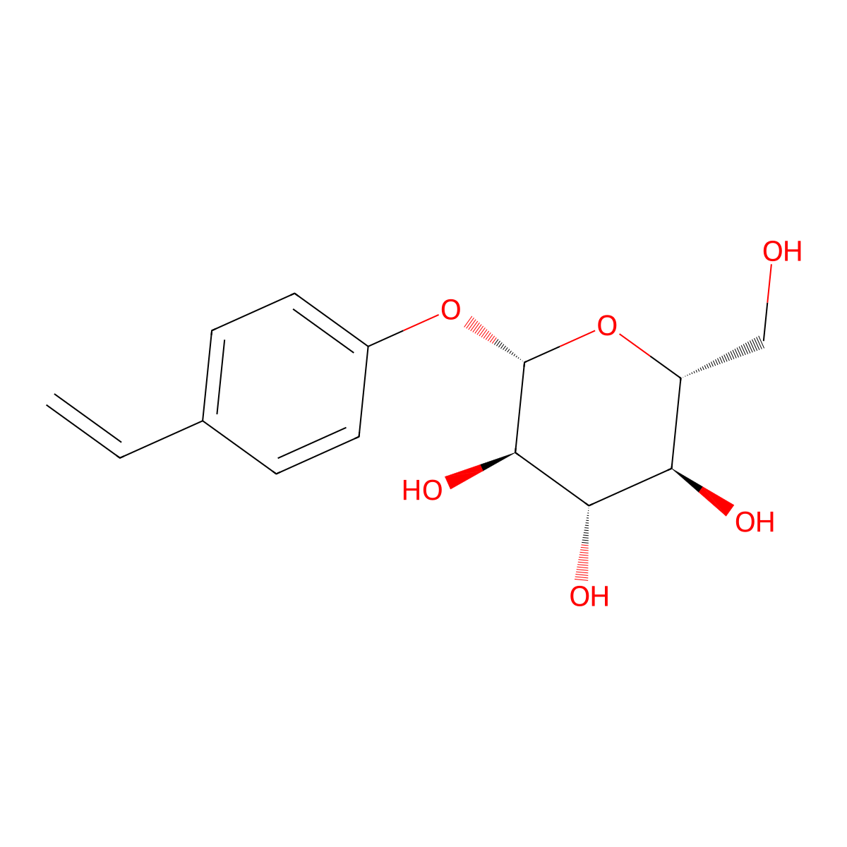 4-Ethenylphenyl beta-D-glucopyranoside molecular structure, CAS 62470-46-6
