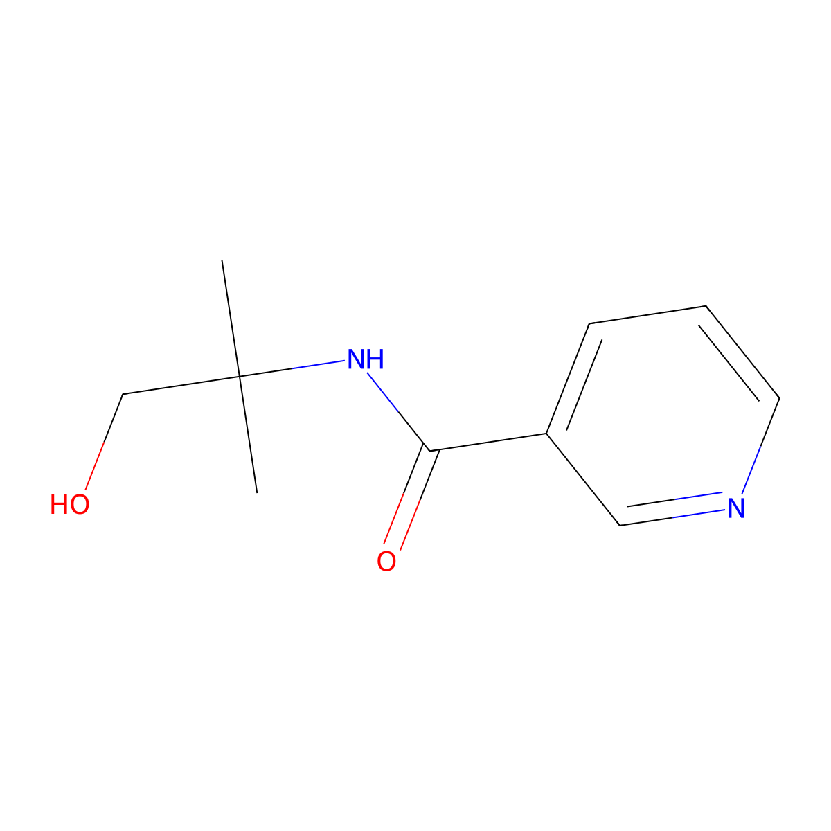3-Pyridinecarboxamide, N-(2-hydroxy-1,1-dimethylethyl)- molecular structure, CAS 62471-44-7