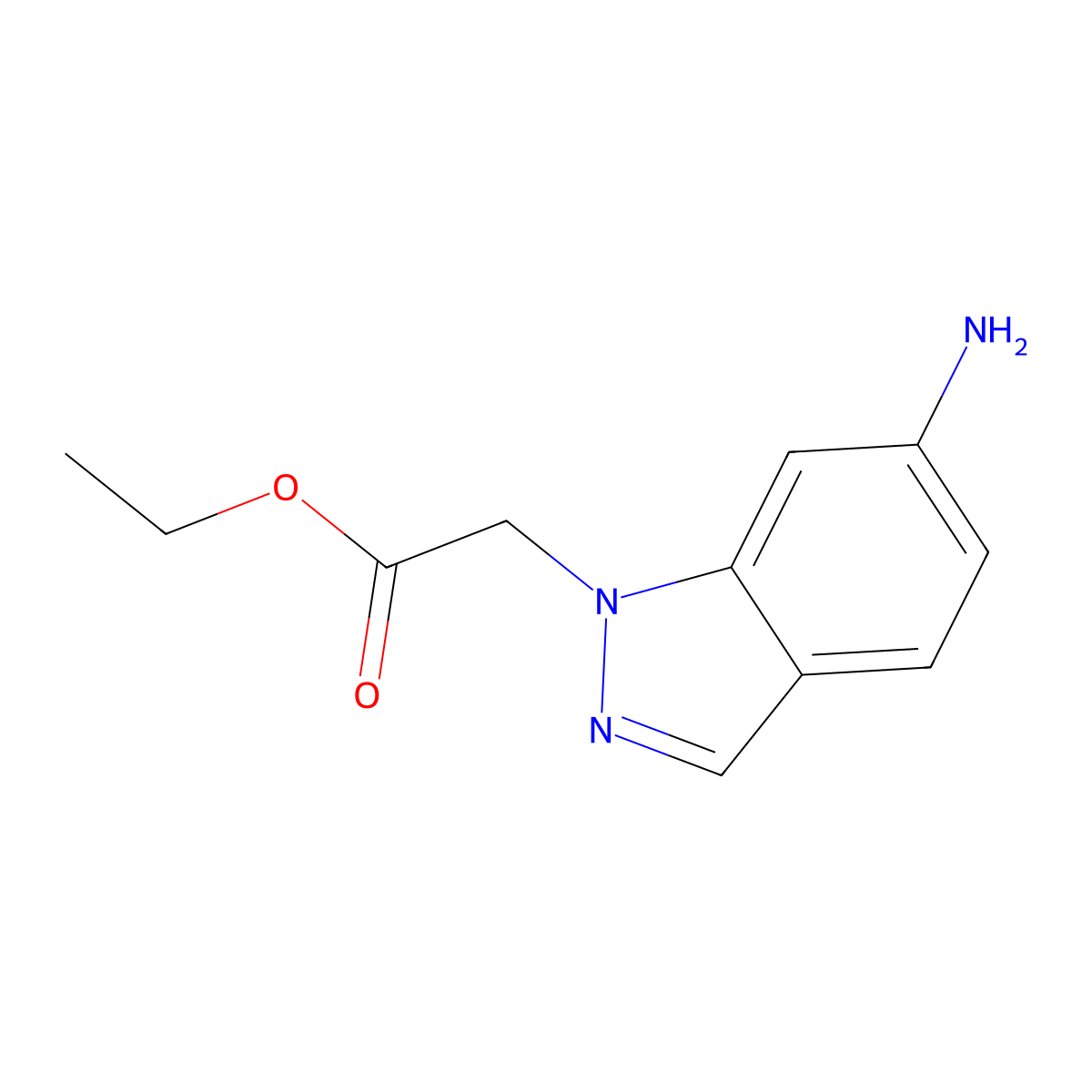 ethyl 2-(6-amino-1H-indazol-1-yl)acetate molecular structure, CAS 624720-35-0