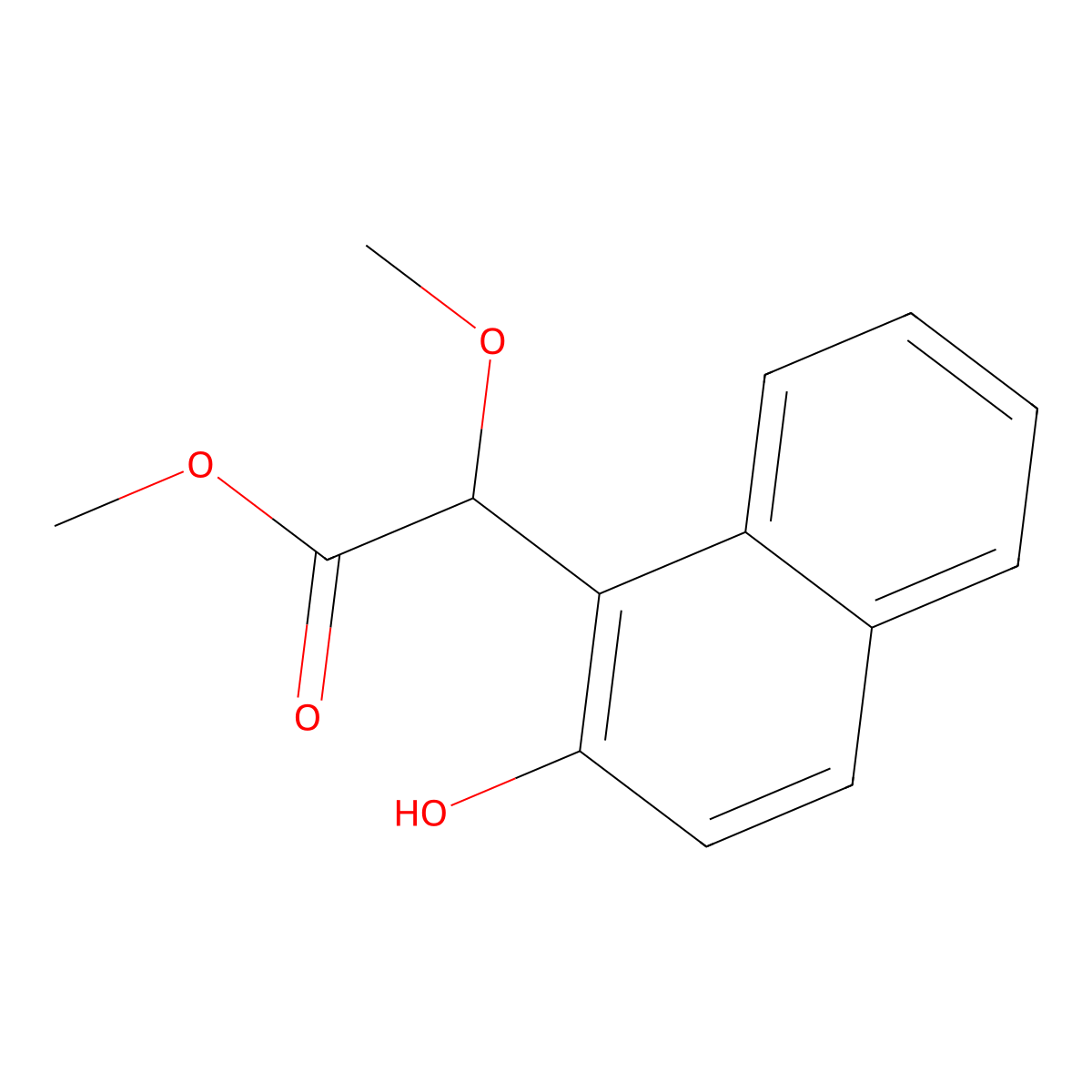 Methyl 2-(2-hydroxynaphthalen-1-yl)-2-methoxyacetate molecular structure, CAS 624722-15-2